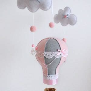 Baby Mobile Hot Air Balloon Mobile Nursery Decor Felt Mobile Crib Mobile Cloud And