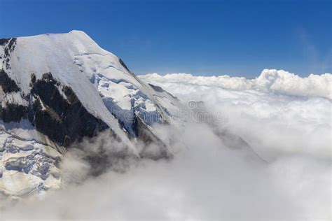 Montblanc Classic Climbing Route Stock Photo - Image of alpine, high ...