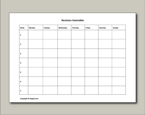 Revision Timetable 6