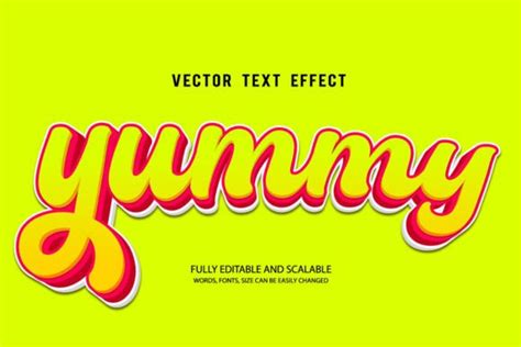 Yummy 3d Editable Text Effect Vector Graphic By Truevector · Creative