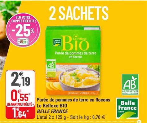 Promo Pur E De Pommes De Terre En Flocons Le R Flexe Bio Belle France