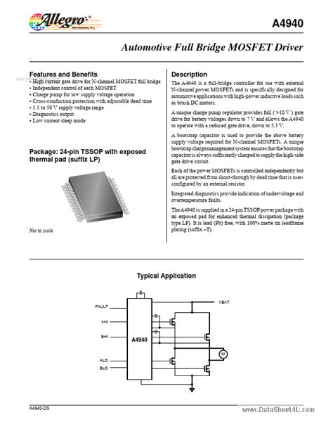 A Datasheet Allegro Micro Systems