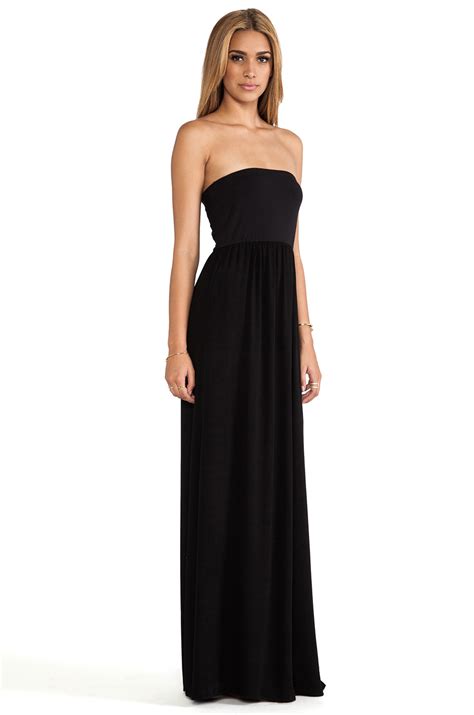 Splendid Strapless Maxi Dress in Black | Lyst