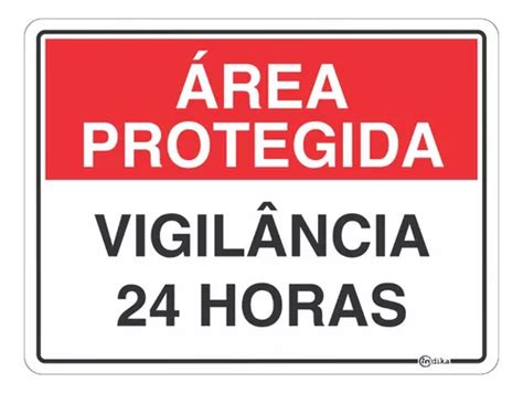 Placa Sinaliza O Rea Protegida Vigil Ncia Horas X Cm Mercadolivre