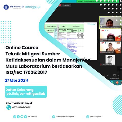 IPB Training Online Course Teknik Mitigasi Sumber Ketidaksesuaian