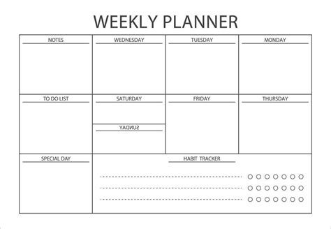 Minimalist Weekly Schedule template. Clear and simple printable weekly ...