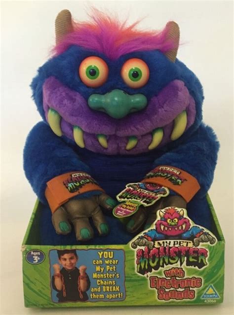 My Pet Monster 2001 Toymax Talking Plush In Original Box Tcfc Handcuffs