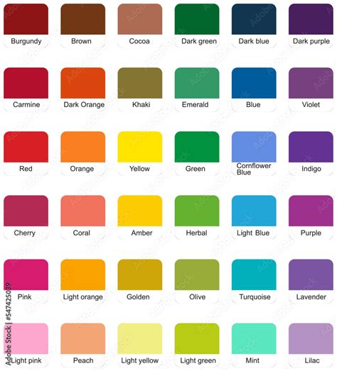 Color palette, a set of harmonious colors on a white background in a ...