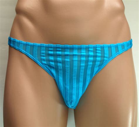 K Hot Men S Sexy Tanga Bikini Contoured Pouch Silky Shiny C Thru Stripes Ebay