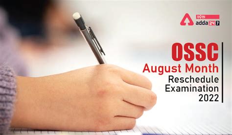 Ossc August Month Exam Calendar Reschedule For Post