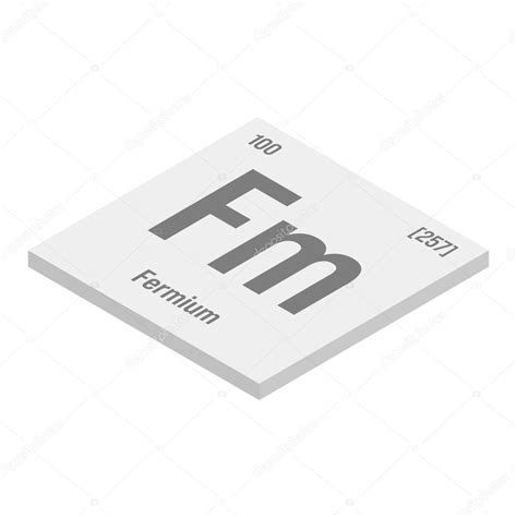 Erbium Er Gray D Isometric Illustration Of Periodic Table Element