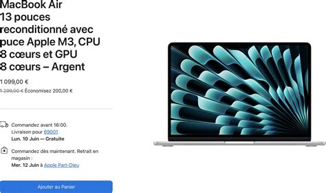 Consomac Le MacBook Air M3 lancé à prix réduit sur le Refurb Store