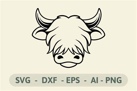 Highland Cow Svg Highland Cow Head Svg Highland Cow Svg Png Dxf Eps File Cut File Cricut