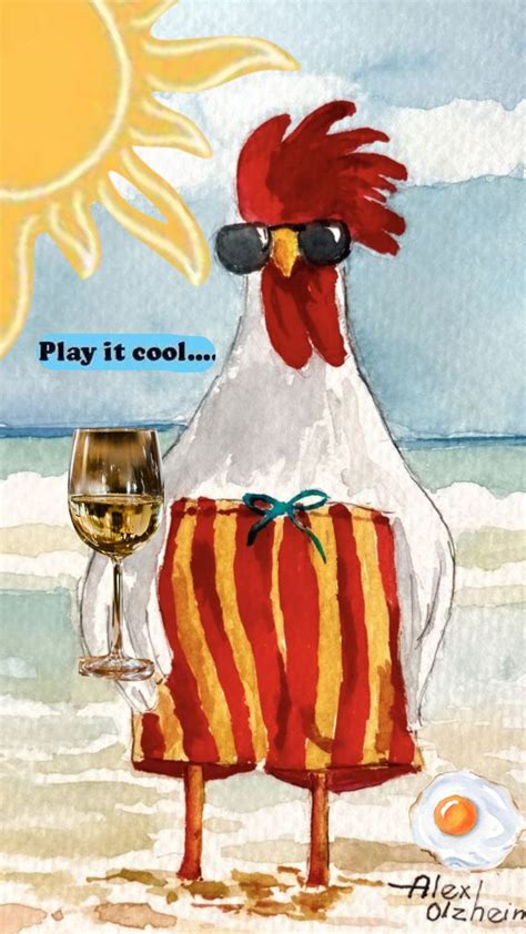 Avanti Press Rooster Wears Swimsuit Funny Humorous Birthday Card