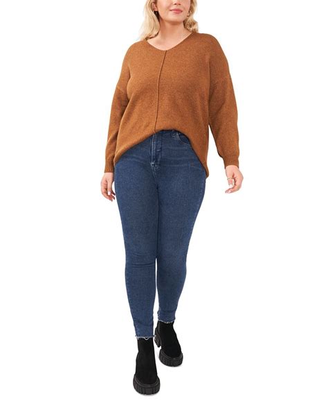 Vince Camuto Plus Size Cozy V Neck Long Sleeve Sweater And Reviews Sweaters Women Macys