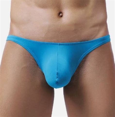 New Men S Sexy Sky Blue String Bikini Brief W Contoured Pouch Gay Interest EBay