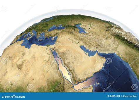 Planet Earth From Space Showing Arabian Peninsula Stock Illustration