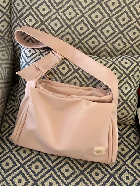 Bolso hobo minimalista medio con diseño de cordón rosado Moda de