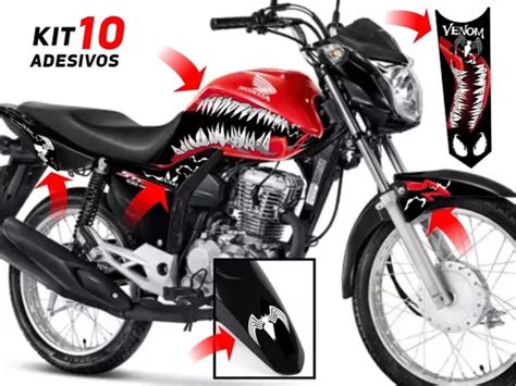 Adesivo Cg Start Kit Adesivos Venom Vermelha