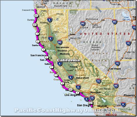 central coast  california map map