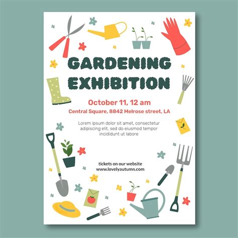 Free Vector Hand Drawn Gardening Poster Design