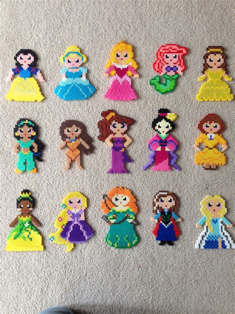 Princess Set Perler Beads By Amy Castro Snow White Cinderella Aurora