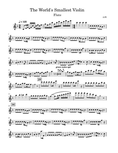 Worlds Smallest Violin Ajr The Worlds Smallest Violin Sheet Music