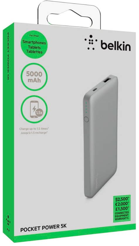 Best Buy Belkin Pocket Power 5 000 MAh Portable Charger For Most USB