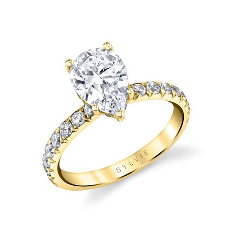 Pear Shaped Classic Wide Band Engagement Ring Malencia Kenny G