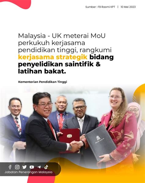 Malaysia Uk Meterai Mou Perkukuh Kerjasama Pendidikan Tinggi Rangkumi