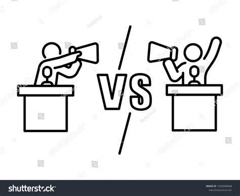 Candidate Dispute Versus Opposition Megaphone Concept Stock Vector