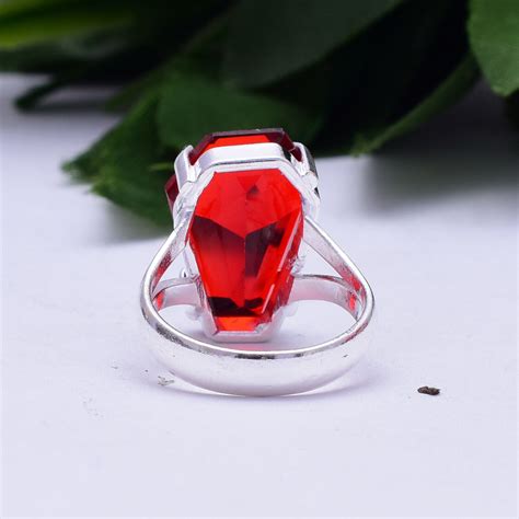 Marvelous Mozambique Garnet Gemstone Sterling Silver Handmade Ring