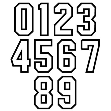 Standard Block Outline Screen Print Number Stencils