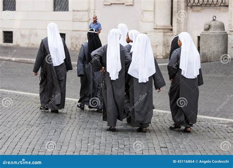 A Group Of Nuns Are Walking Editorial Stock Image Image Of