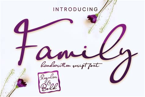 Family handwritten script font