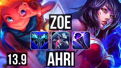 ZOE Vs AHRI MID 2 4M Mastery Legendary 1000 Games 14 3 11 Rank