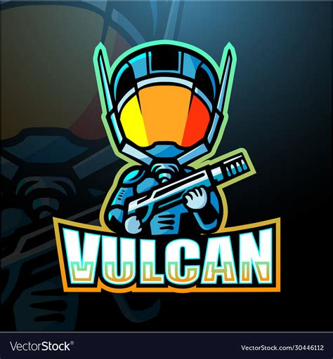 Vulcan Mascot Esport Logo Design Royalty Free Vector Image