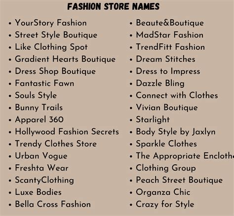 Fashion Store Names: 700 Stylish Names for Shops (2023)