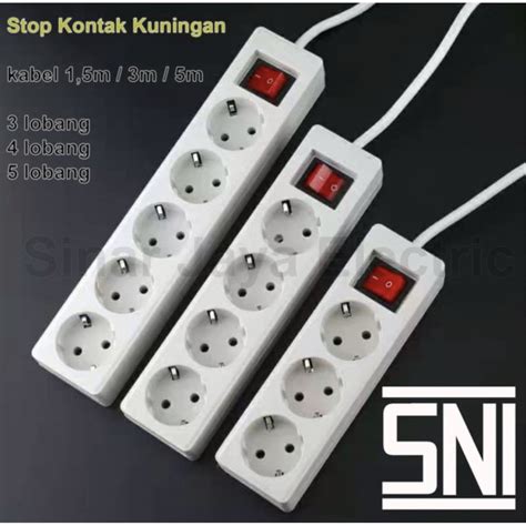 Jual Stop Kontak Kabel 34 Lubang 15m 3m 5m Colokan Listrik Eu Plug