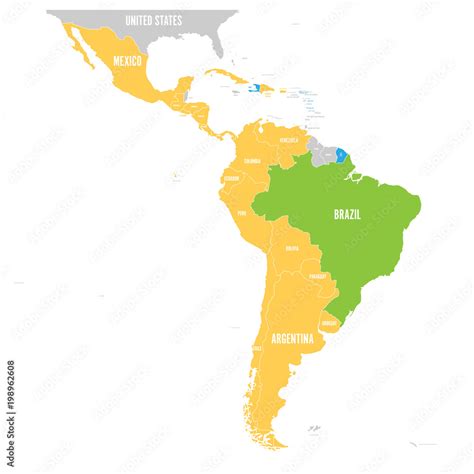 Vector map of Latin America with differently highlighted language ...