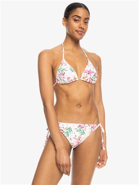 Printed Beach Classics Triangle Two Piece Bikini Set For Women Roxy