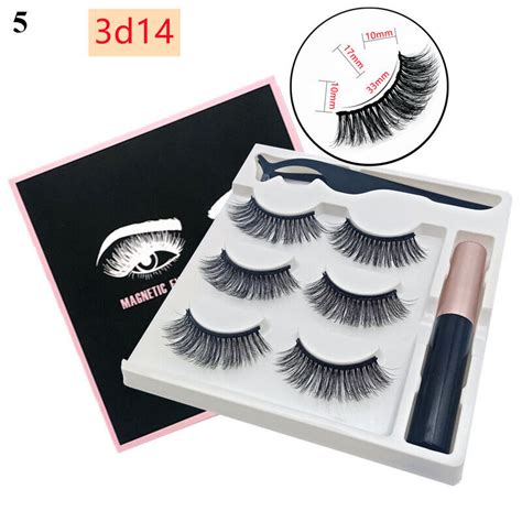 Pairs Magnetic Eyelashes With Eyeliner And Tweezer False Natural