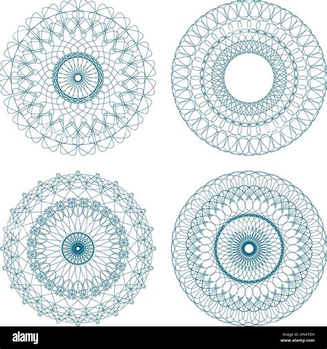 Conjunto de líneas entrecruzadas rosetas de vectores Imagen Vector de