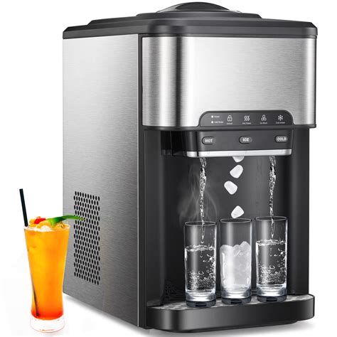 ZAFRO Ice&Cold&Hot Ice Makers Countertop with Water Dispenser, 12 Cubes