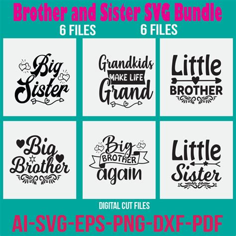 Brother And Sister Svg Bundle Masterbundles