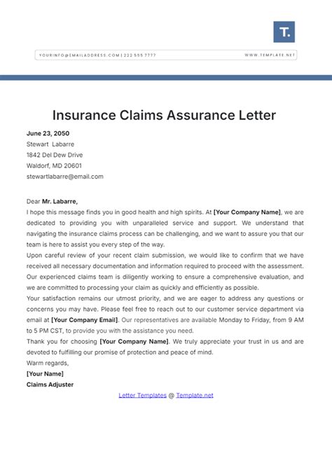 Free Assurance Letter Templates, Editable and Printable