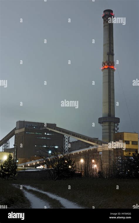 Industrial Plant At Night Stock Photo Alamy