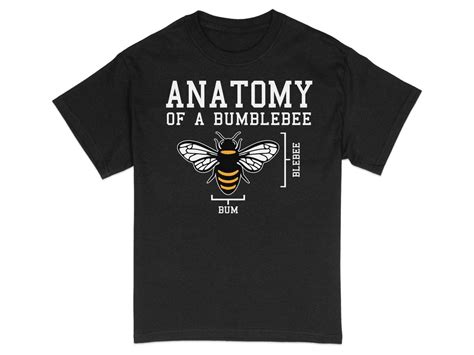 Bumblebee Anatomy T Shirt Funny Science Tee Entomology Shirt Casual Graphic Tee Unisex