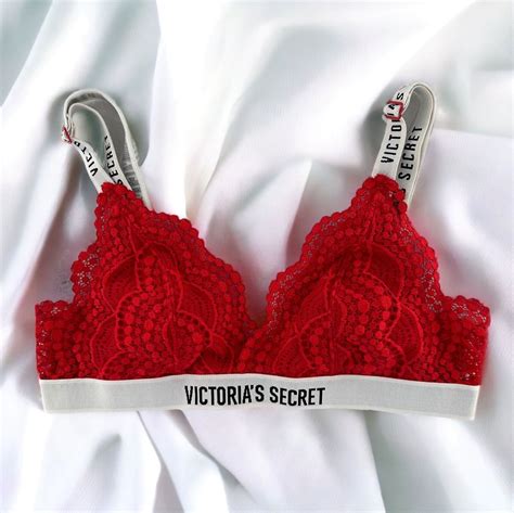 Victorias Secret Red Lace Bralette Size Small Bra Gem