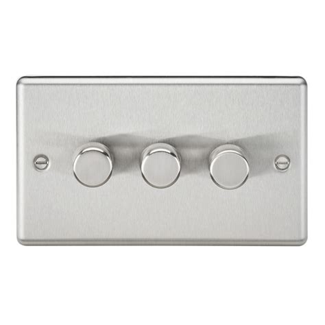 Symple Stuff 3G 2 Way 40 400W Dimmer Bevelled Edge Polished Chrome